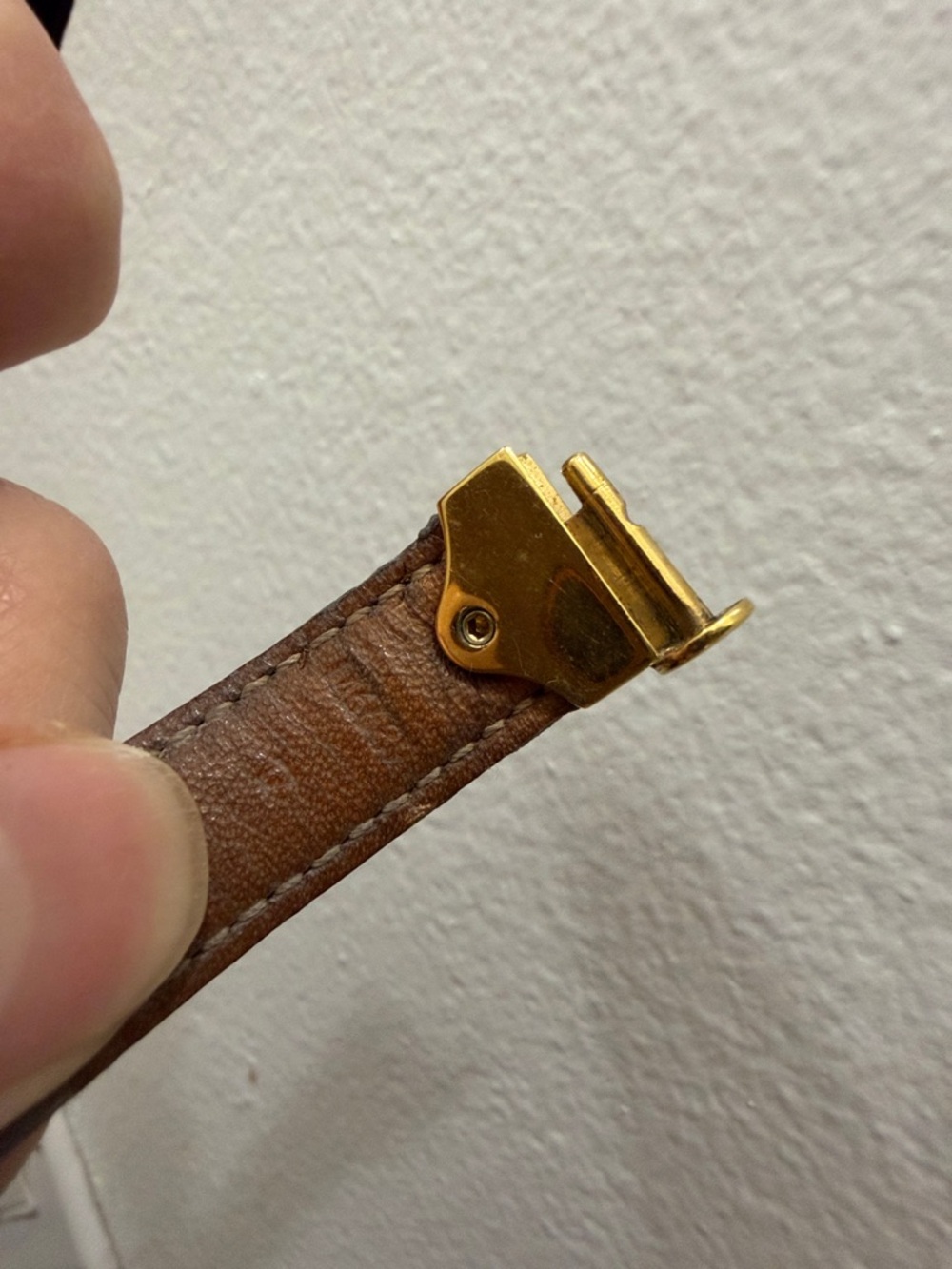 Louis Vuitton Brown Monogram Leather Bracelet with Gold Hardware - Picture 9 of 10